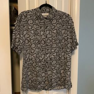 Snakeskin Patterned Rayon Button Down from Urban Outfitters, L